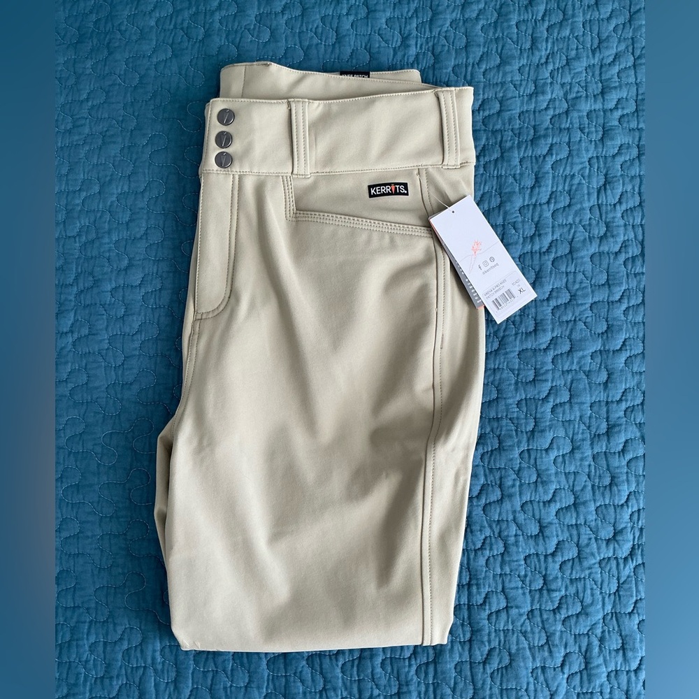 Kerrits women’s XL Knee Patch Breeches - Tan
